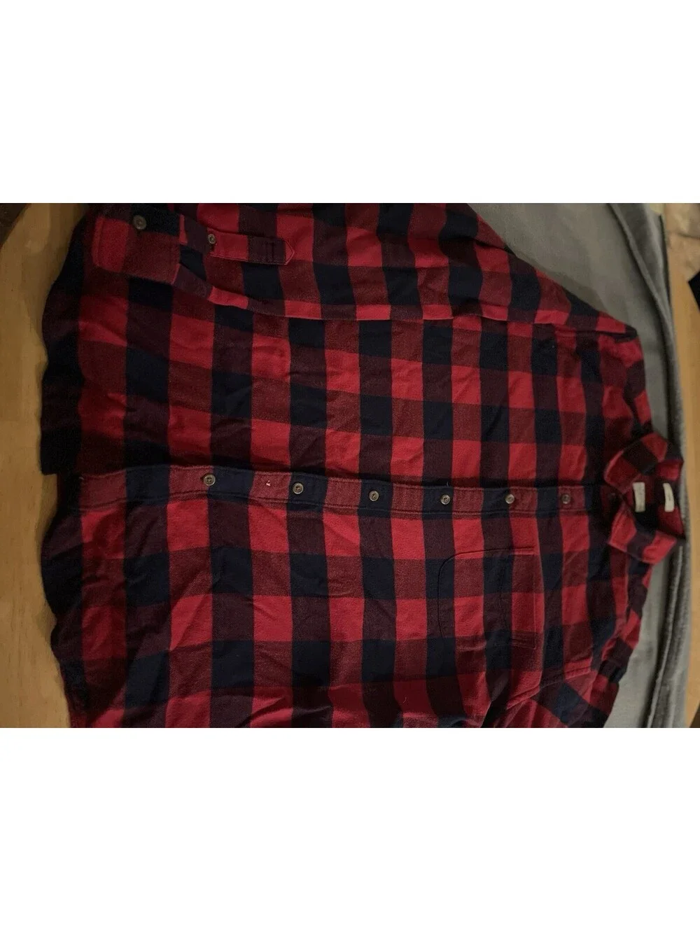 J. CREW Slim Mens Size L  Long Sleeve Flannel Buffalo Plaid Shirt Red/Blue Check